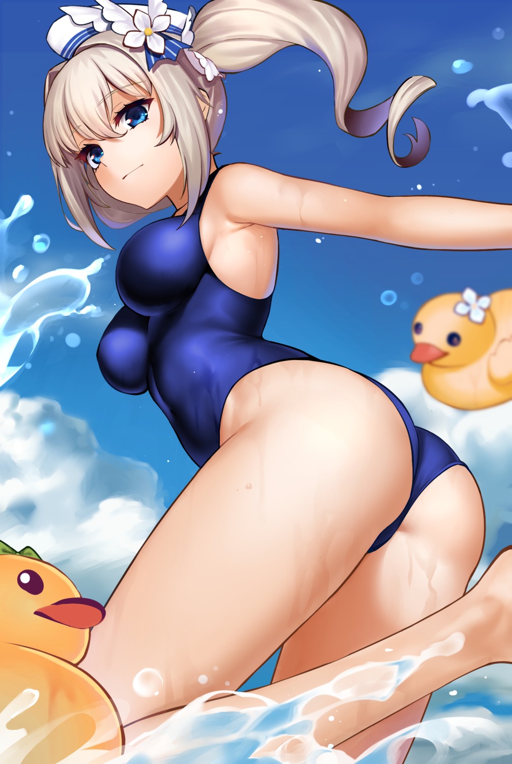 ass barbara_(genshin_impact) besmiled genshin_impact swimsuits wet