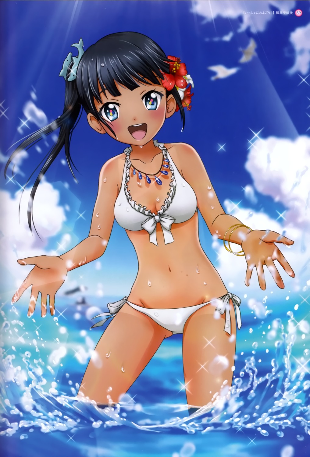 bikini cleavage fantasista_doll swimsuits ukiwa_(fantasista_doll) wet