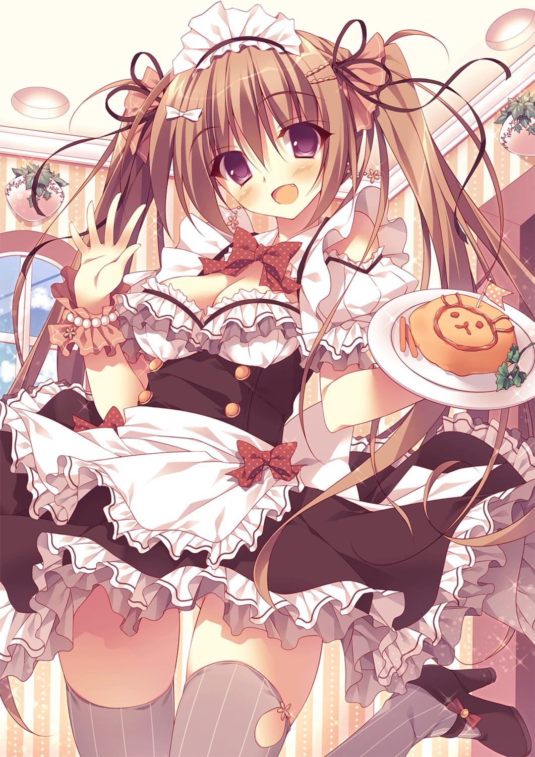 cleavage maid moe2015 shimofuri_oniku thighhighs