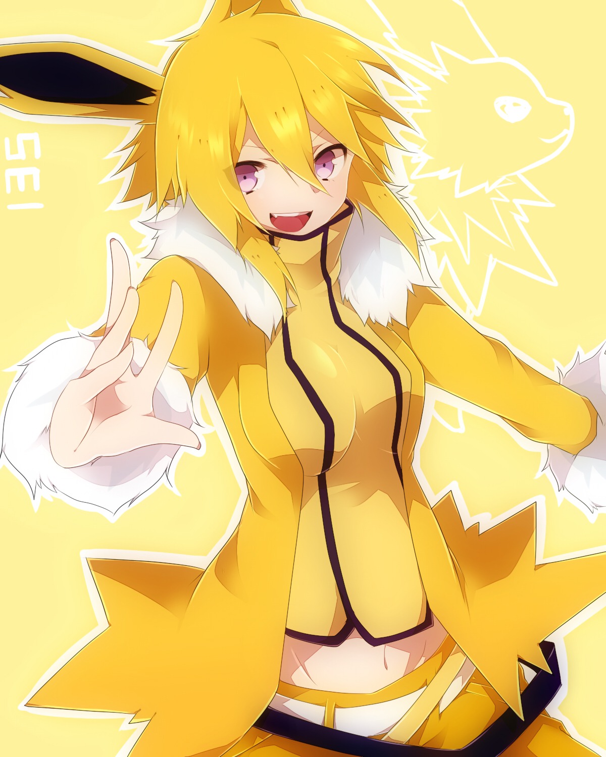 animal_ears anthropomorphization jolteon pokemon takeshima_eku