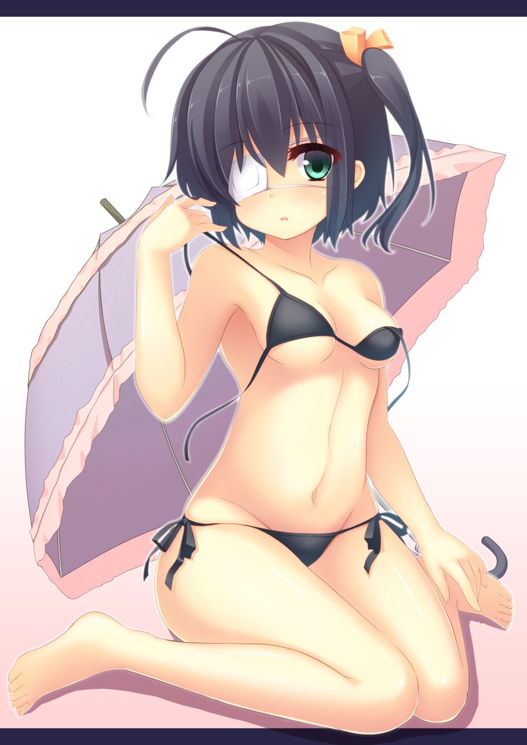 bikini chuunibyou_demo_koi_ga_shitai! cleavage eyepatch ichiroku swimsuits takanashi_rikka underboob