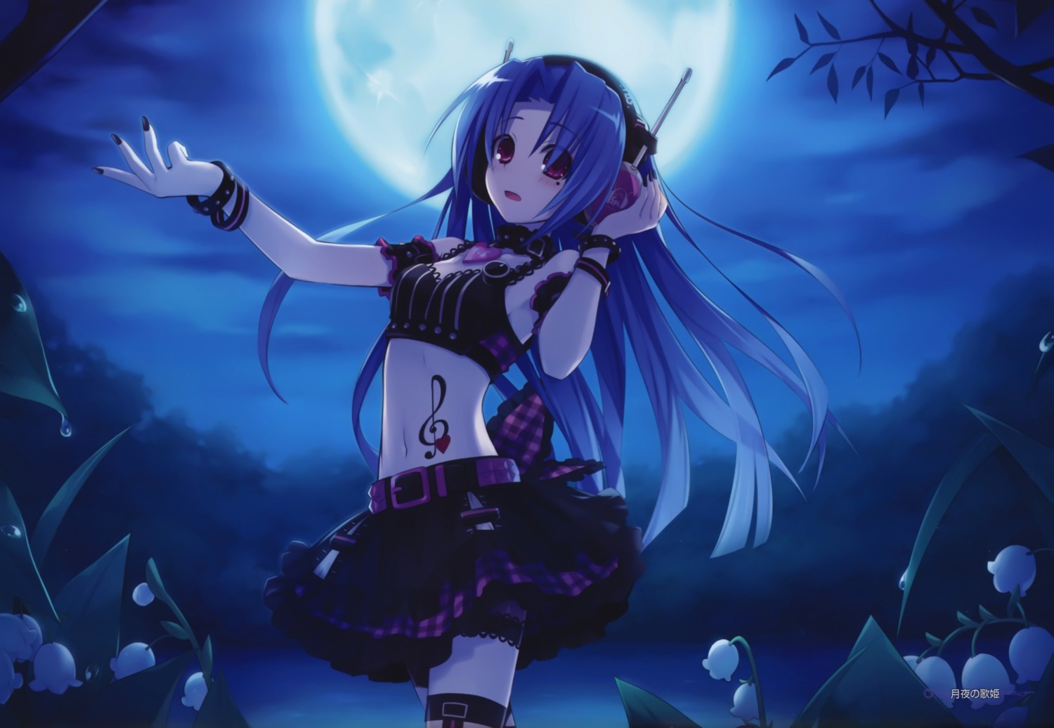 5pb._(choujigen_game_neptune) choujigen_game_neptune headphones tattoo thighhighs tsunako