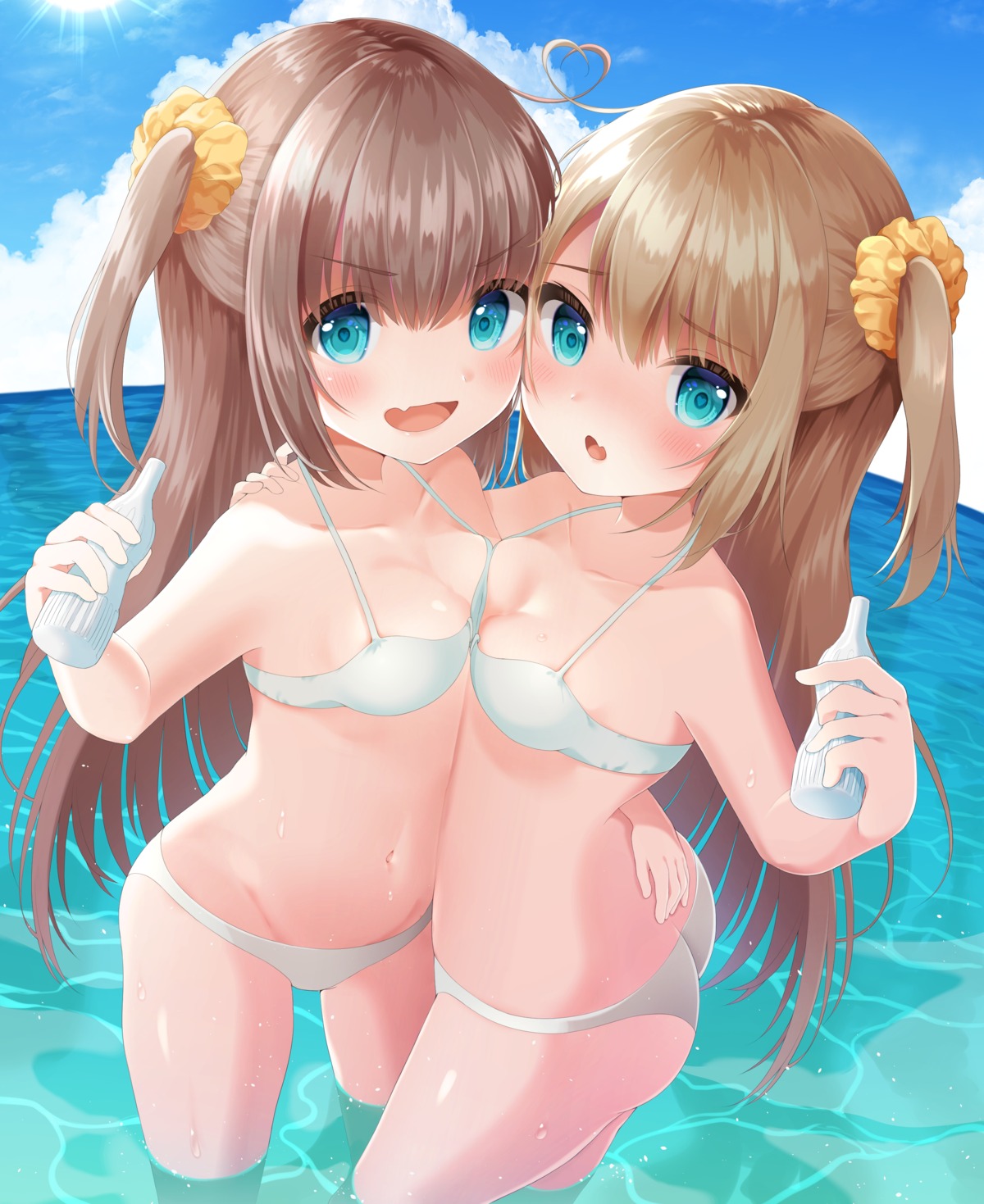 ass bikini loli nufucha_(karashi2539) swimsuits symmetrical_docking wet