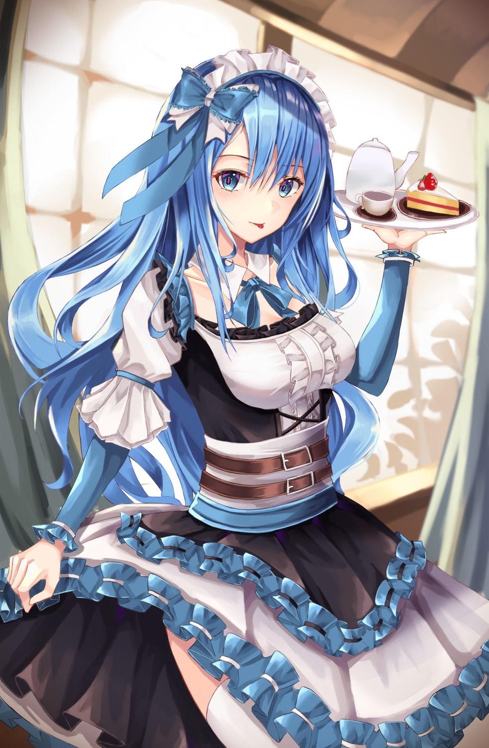 cup6542 maid skirt_lift thighhighs