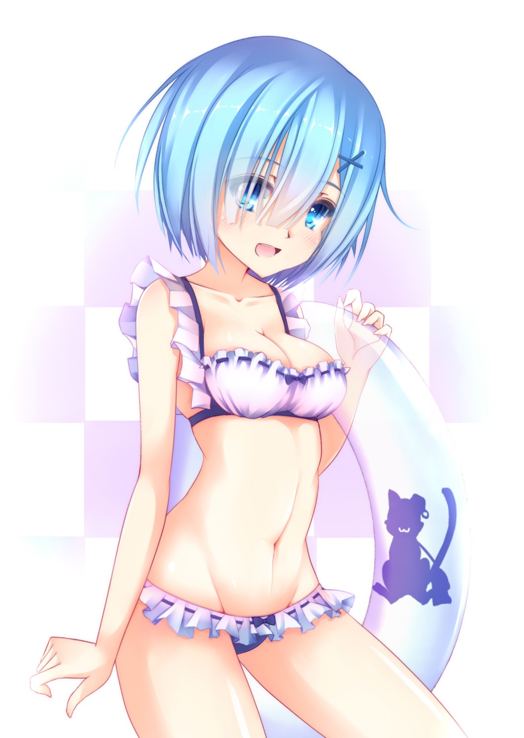 bikini cleavage re_zero_kara_hajimeru_isekai_seikatsu rem_(re_zero) swimsuits toriya