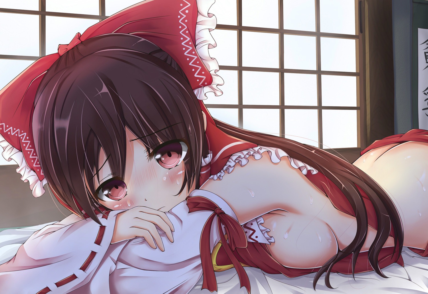 hakurei_reimu no_bra nopan tenchou_no_matsumoto touhou