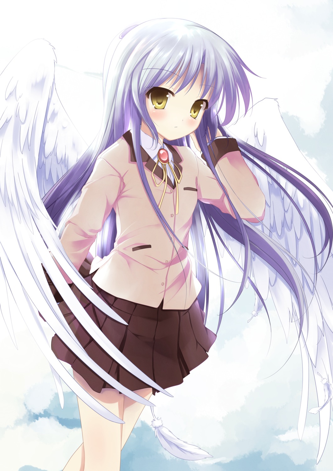 angel_beats! mycstea seifuku tachibana_kanade wings