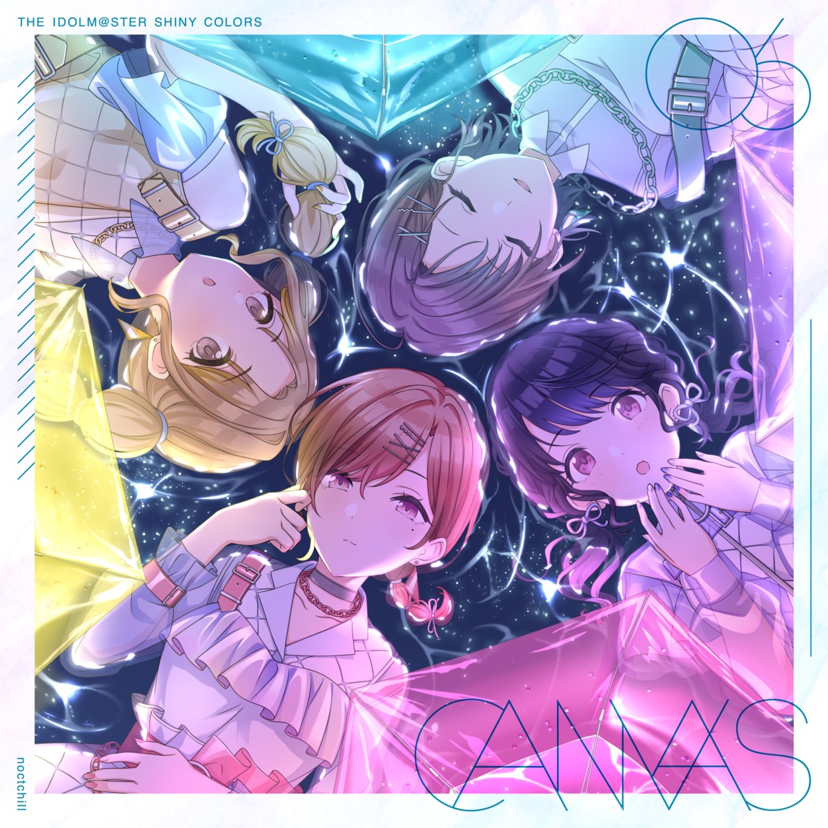 asakura_tooru disc_cover fukumaru_koito higuchi_madoka ichikawa_hinana im@ssc_kaihatsu_team see_through the_idolm@ster the_idolm@ster_shiny_colors umbrella uniform wet wet_clothes