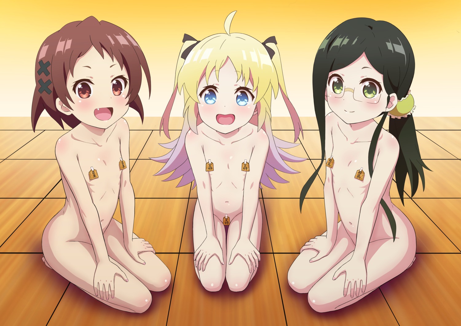 charlotte_d'izoard loli maebari megane mizukoshi_mio naked pasties rere_(artist) ryuuou_no_oshigoto! sadatou_ayano