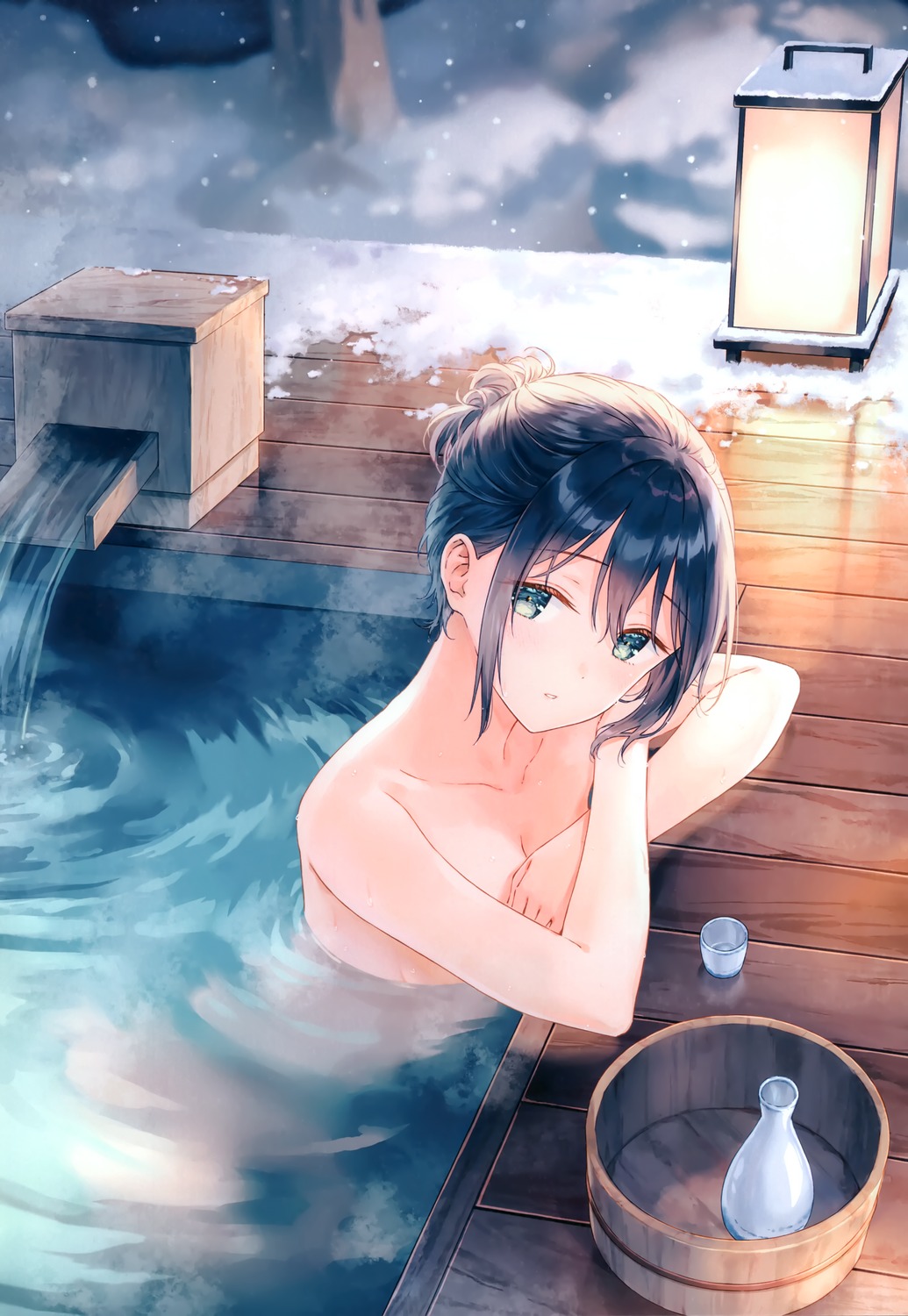 bathing hiten hitenkei naked onsen sake wet