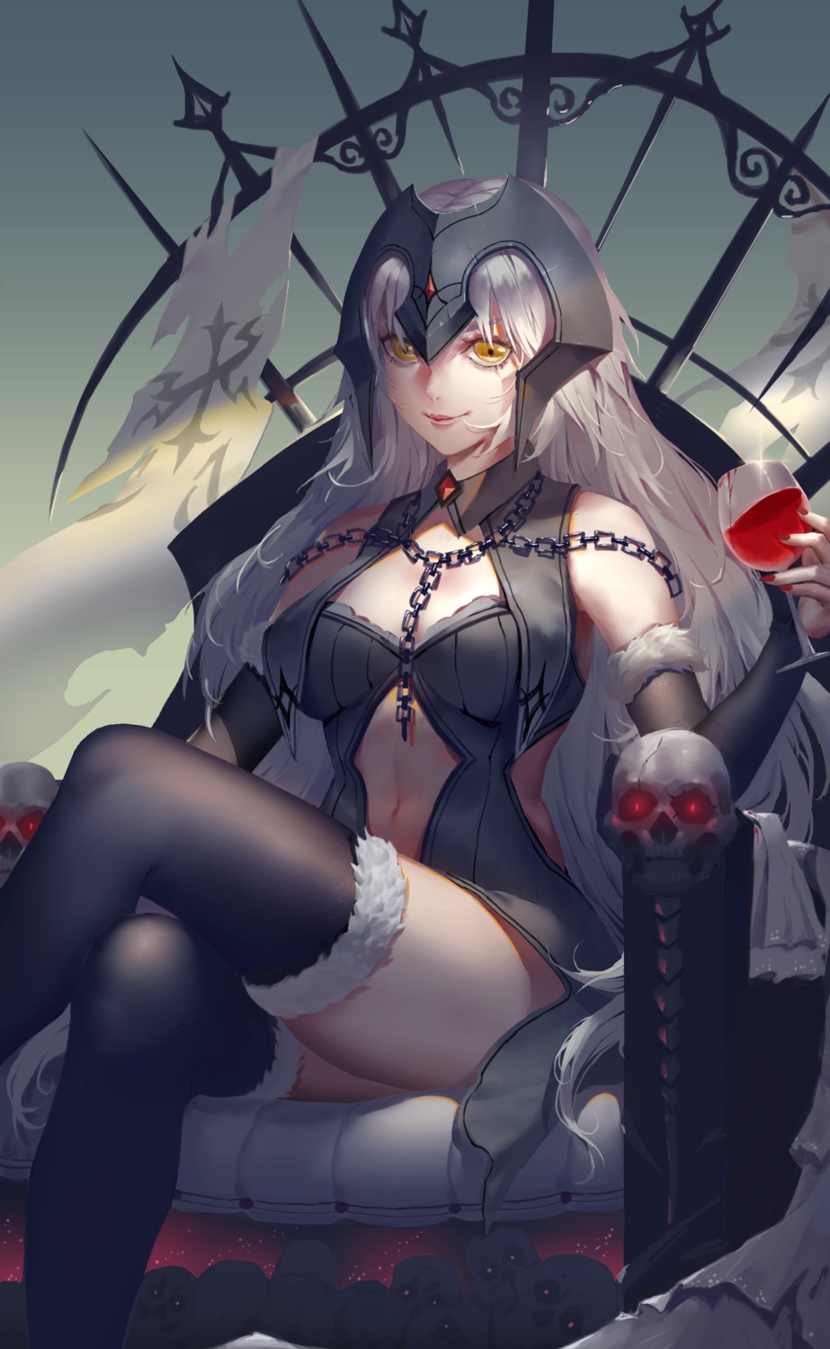 cleavage fate/grand_order itoucon jeanne_d'arc jeanne_d'arc_(alter)_(fate) thighhighs