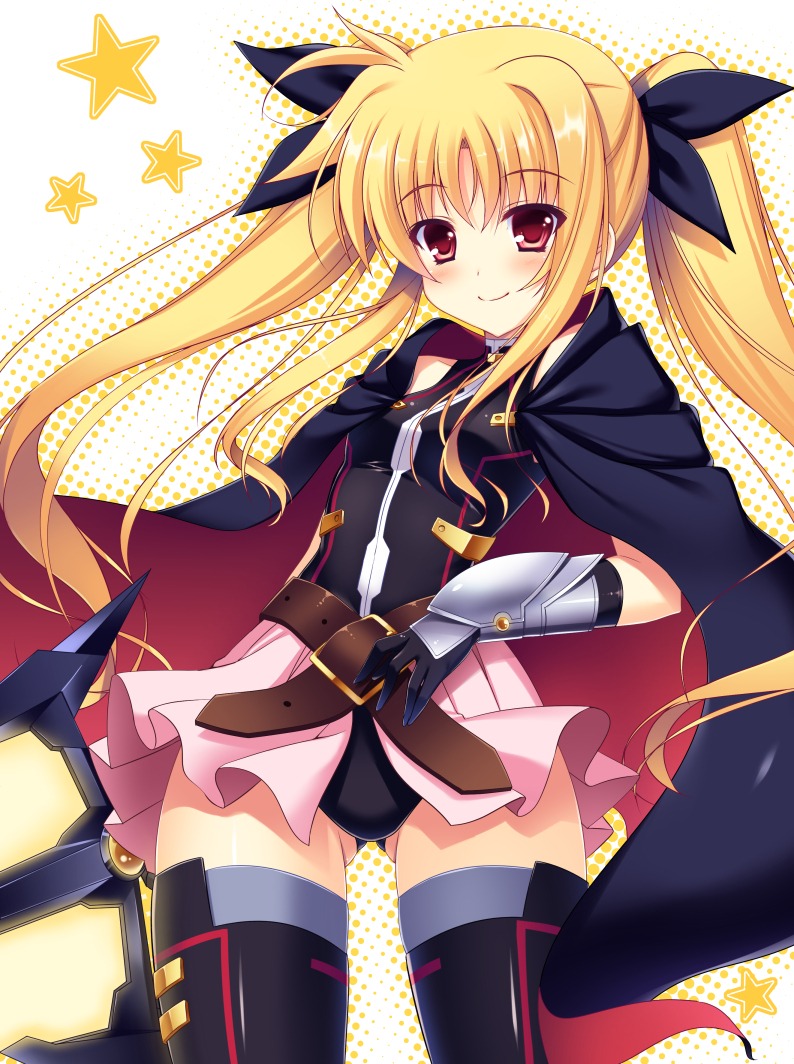 fate_testarossa mahou_shoujo_lyrical_nanoha raiou thighhighs