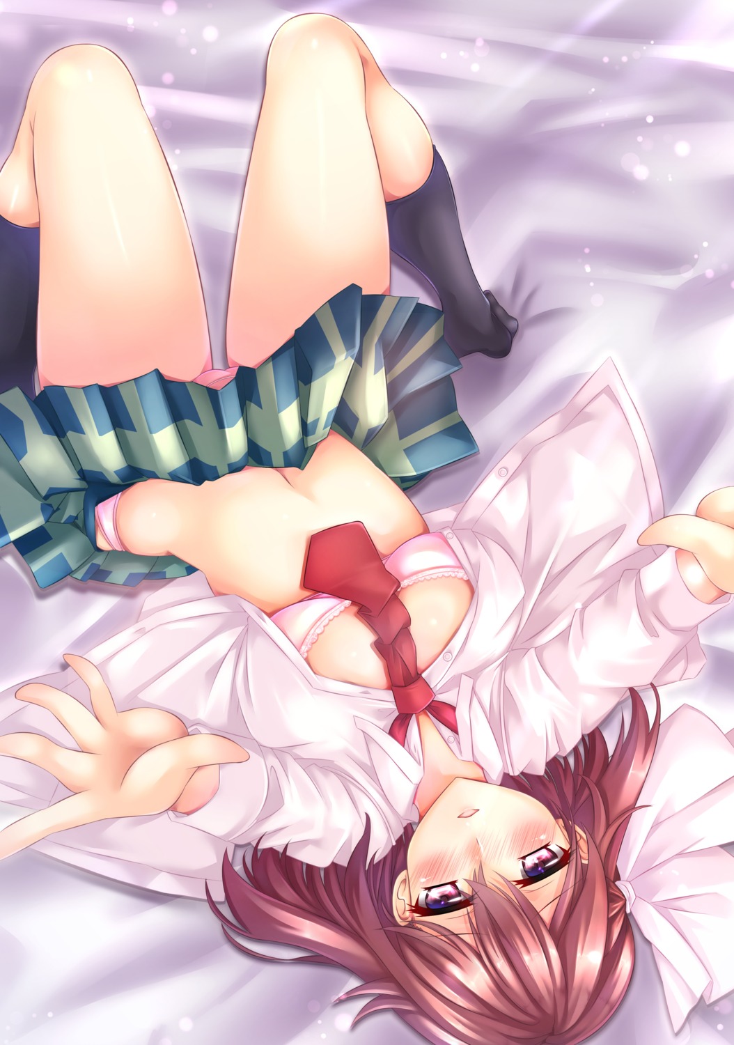 bra open_shirt pantsu sakura_trick seifuku siki2046 takayama_haruka