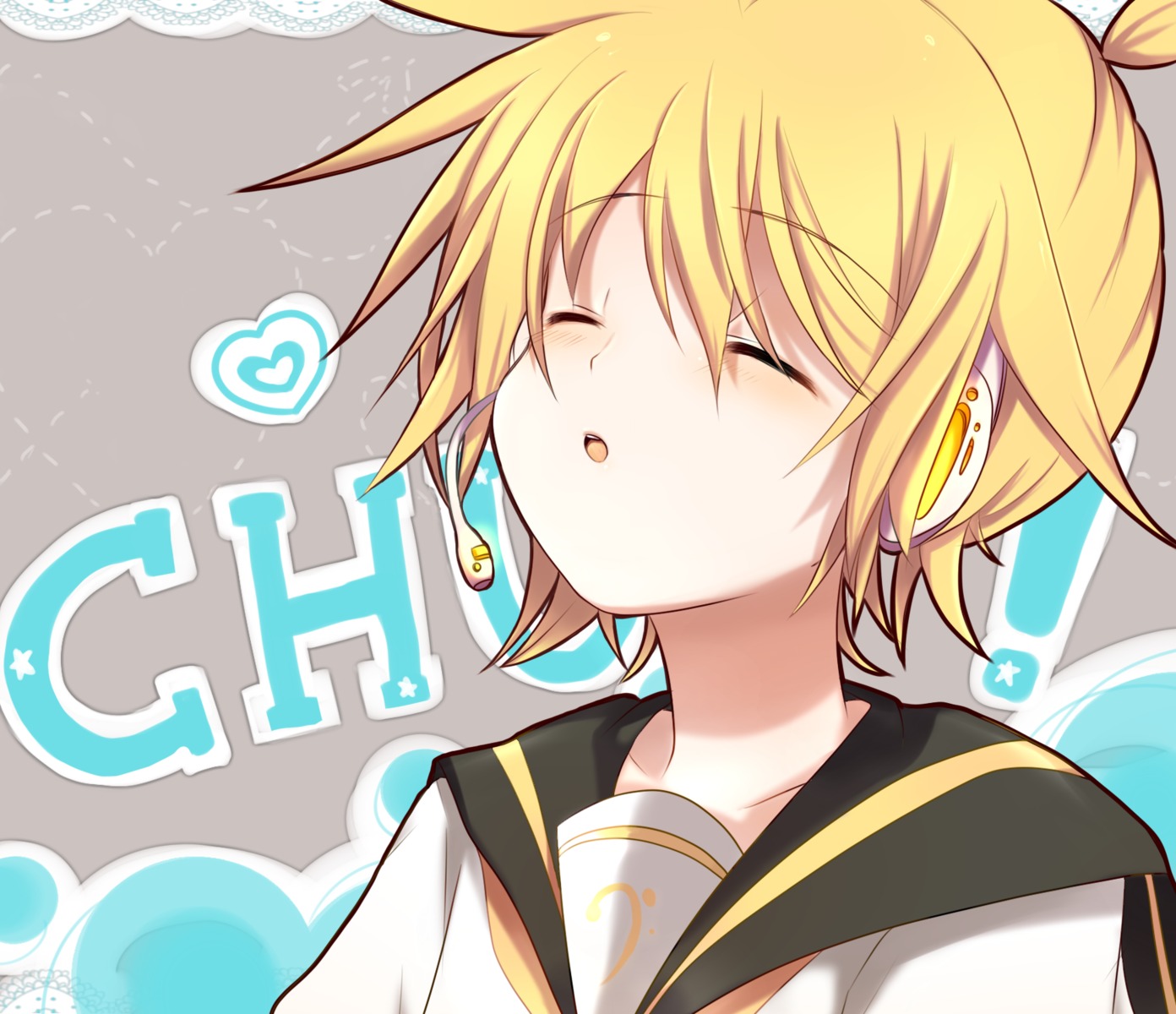 headphones kagamine_len male suzugo@erorin vocaloid