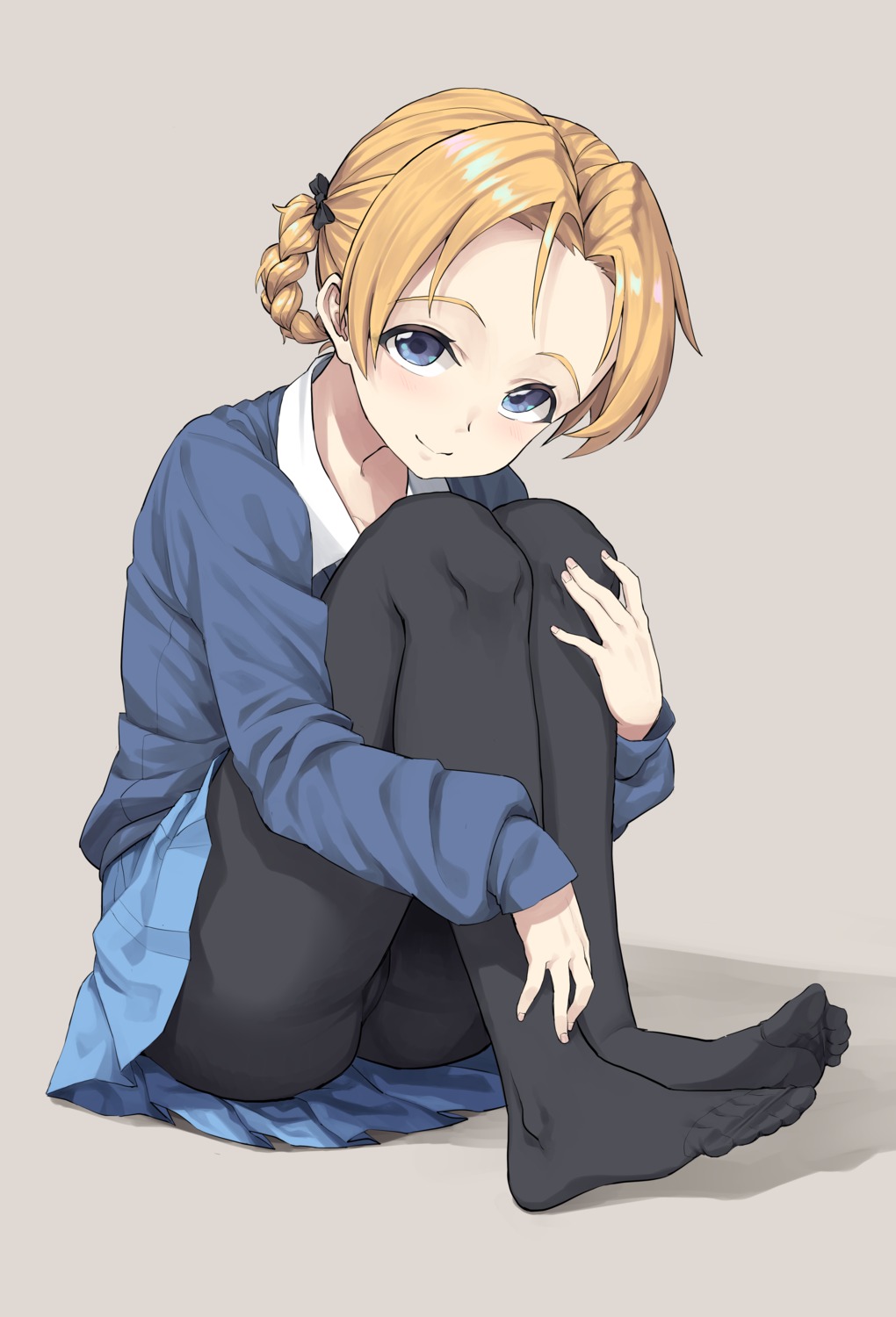 feet girls_und_panzer gogongzid orange_pekoe pantyhose seifuku skirt_lift sweater