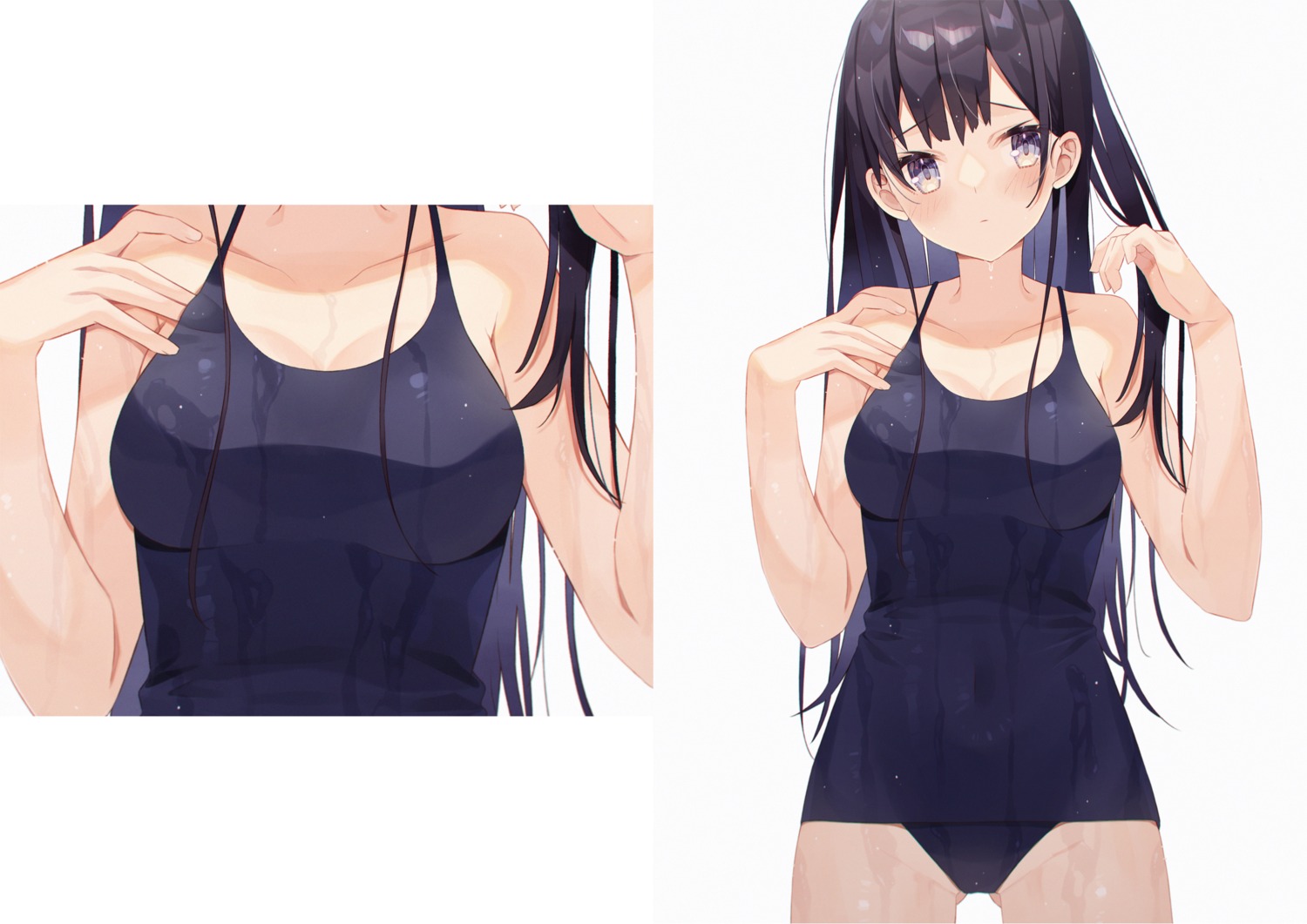 minase_nagi school_swimsuit swimsuits wet