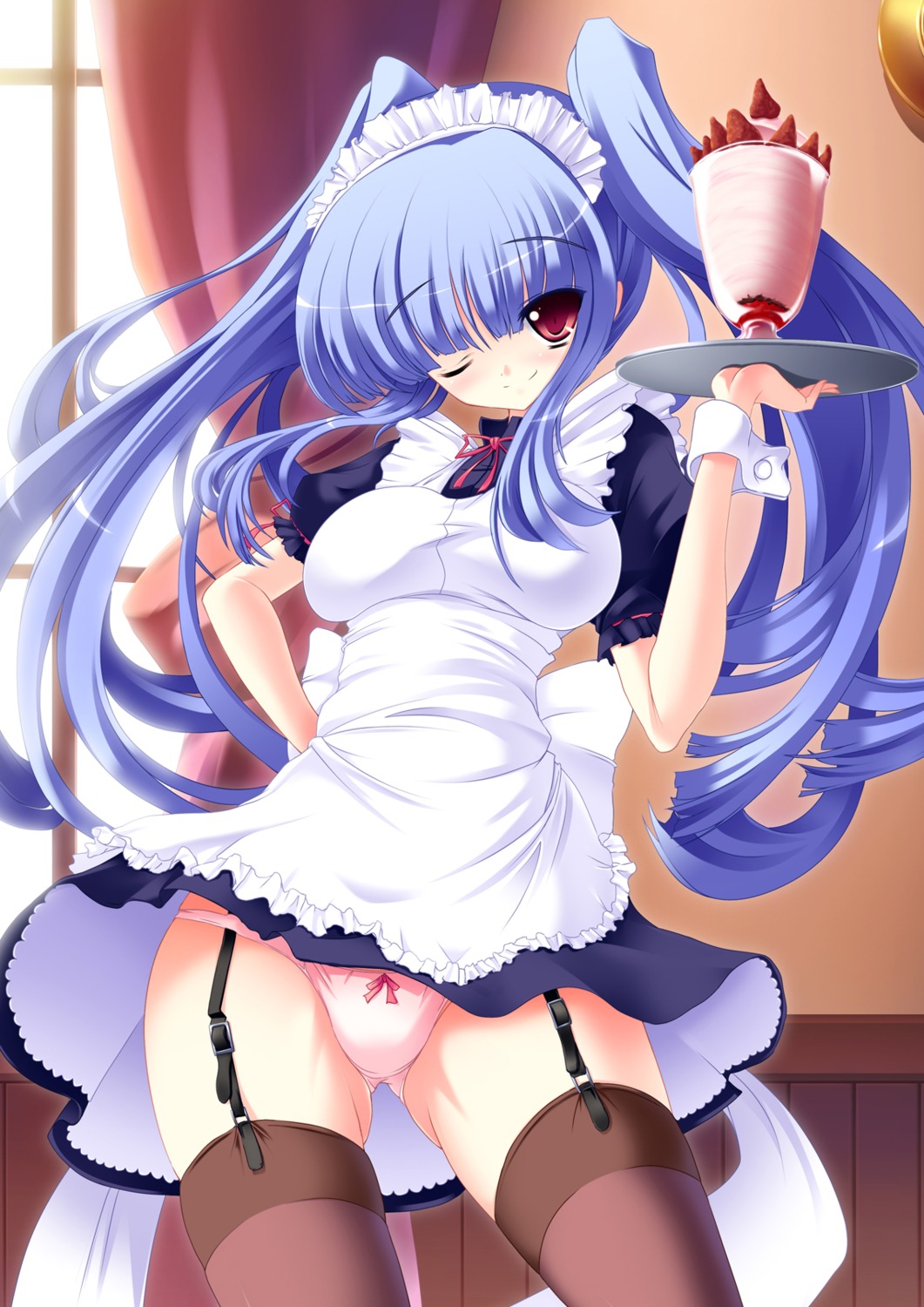 maid pantsu skirt_lift stockings thighhighs torisan