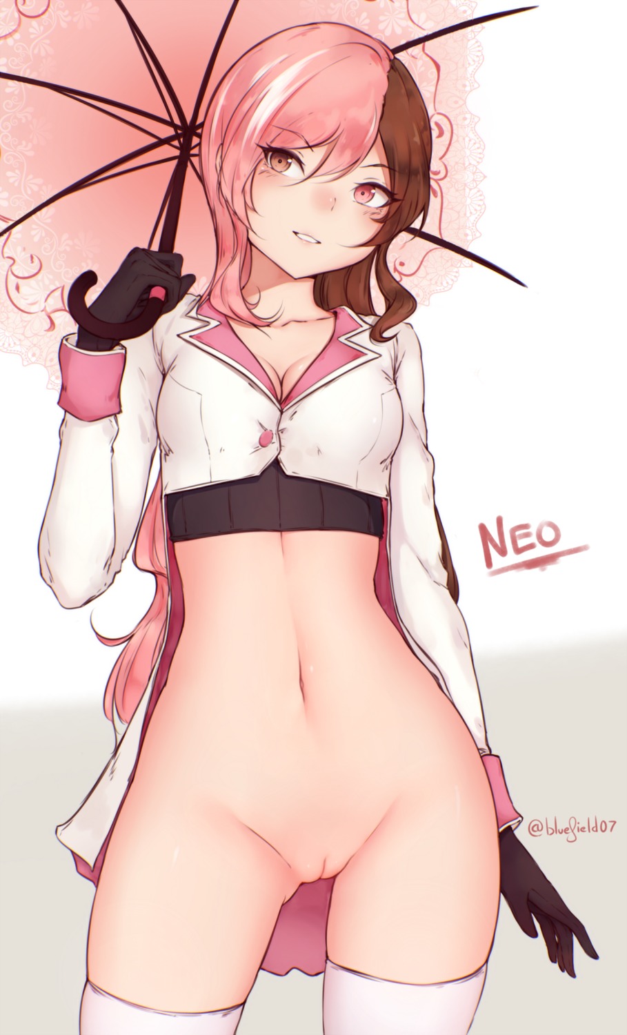bluefield bottomless cleavage neopolitan pussy rwby thighhighs umbrella uncensored
