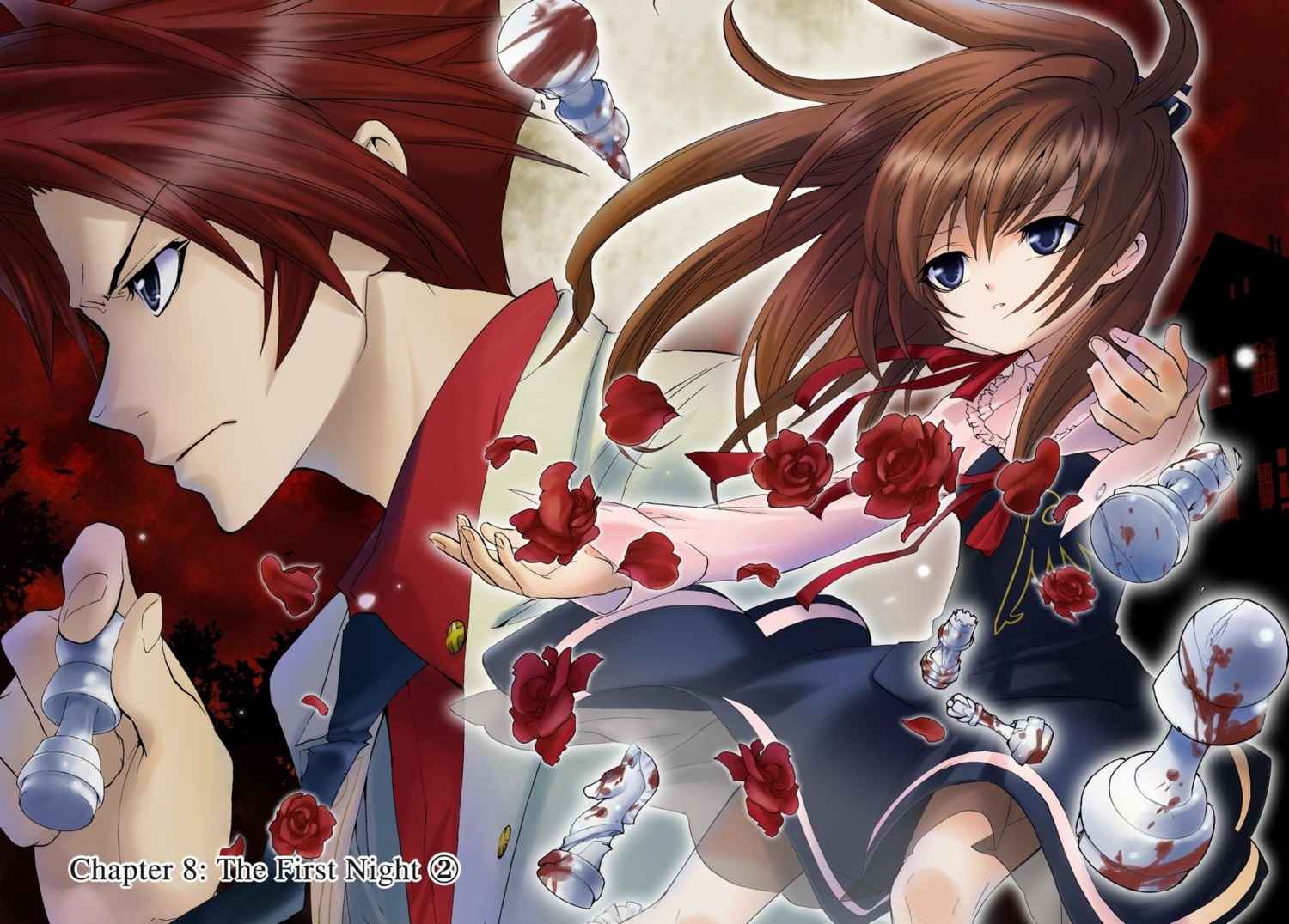 blood business_suit natsumi_kei skirt_lift umineko_no_naku_koro_ni ushiromiya_battler ushiromiya_maria