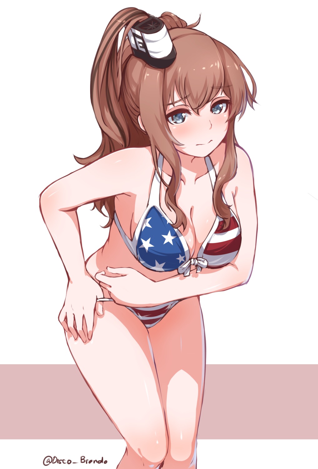 bikini cleavage disco_brando kantai_collection saratoga_(kancolle) swimsuits