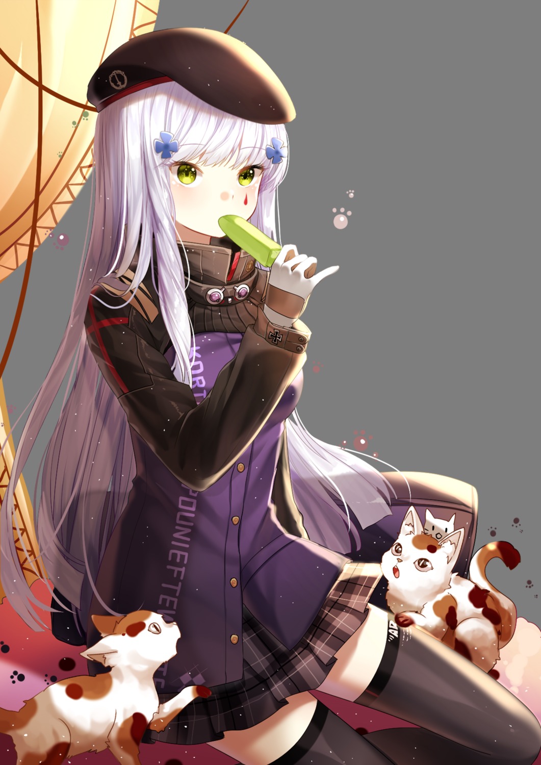 girls_frontline hk416_(girls_frontline) lepoule_(kmjh90) neko tattoo thighhighs transparent_png