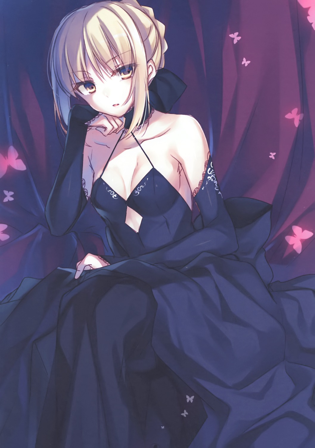 alicesyndrome* cleavage dress fate/grand_order saber saber_alter toosaka_asagi