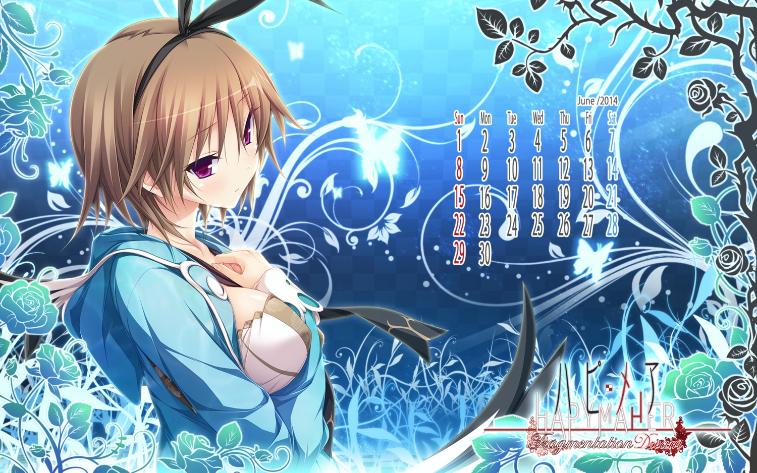 calendar hapymaher koku purple_software toriumi_yuuko wallpaper