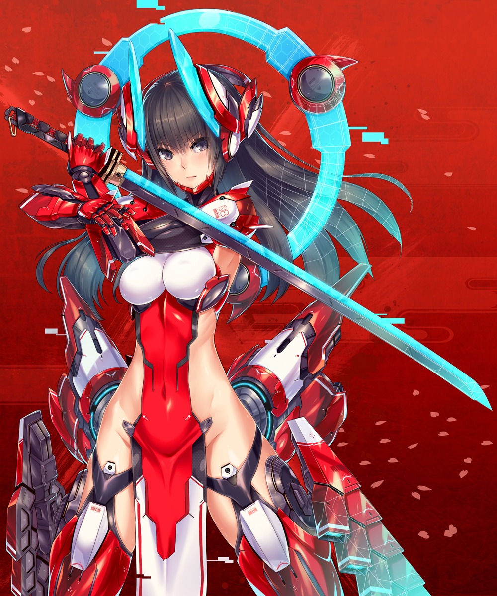 2d bodysuit mecha_musume nopan sword