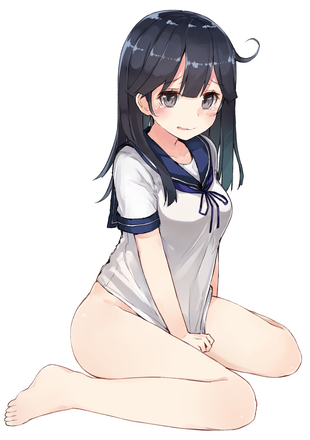 bottomless feet kantai_collection kou_mashiro seifuku ushio_(kancolle)