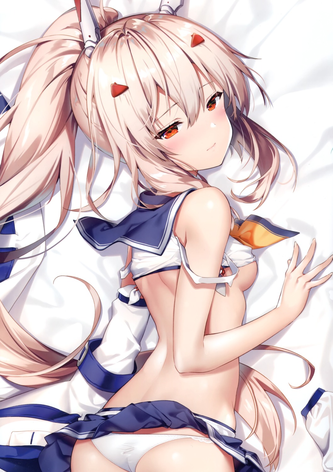 ass ayanami_(azur_lane) azur_lane eterna no_bra pantsu riichu seifuku