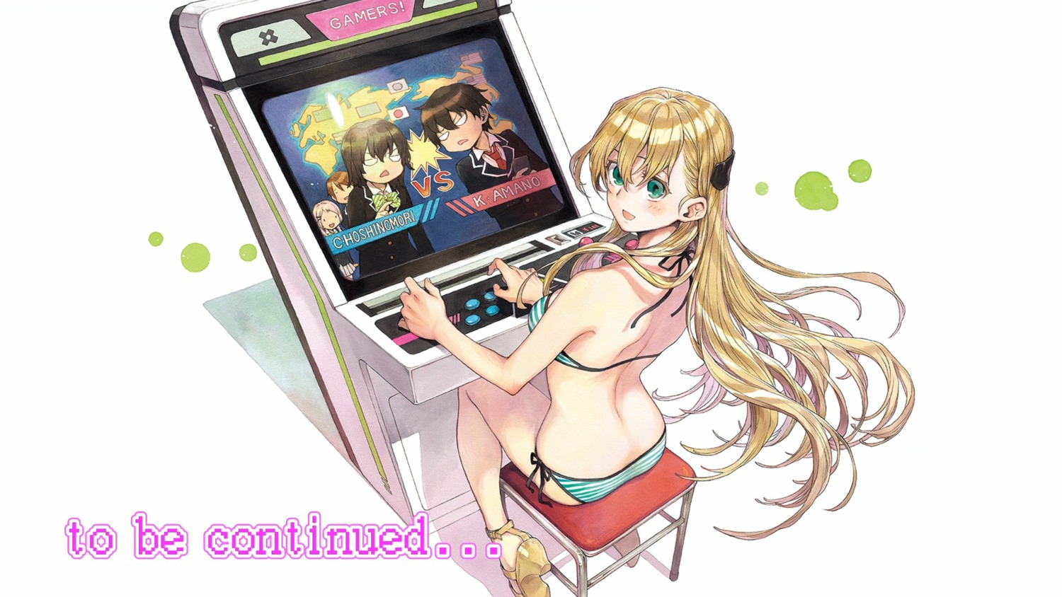 bikini endcard gamers! heels miyuu seifuku swimsuits tendou_karen