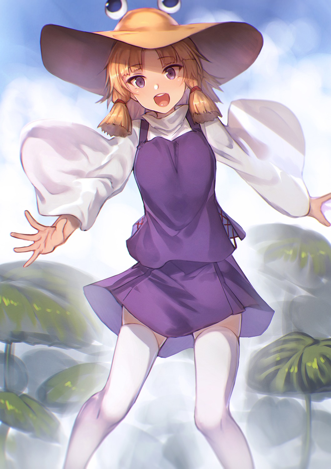 ibuki_notsu moriya_suwako thighhighs touhou