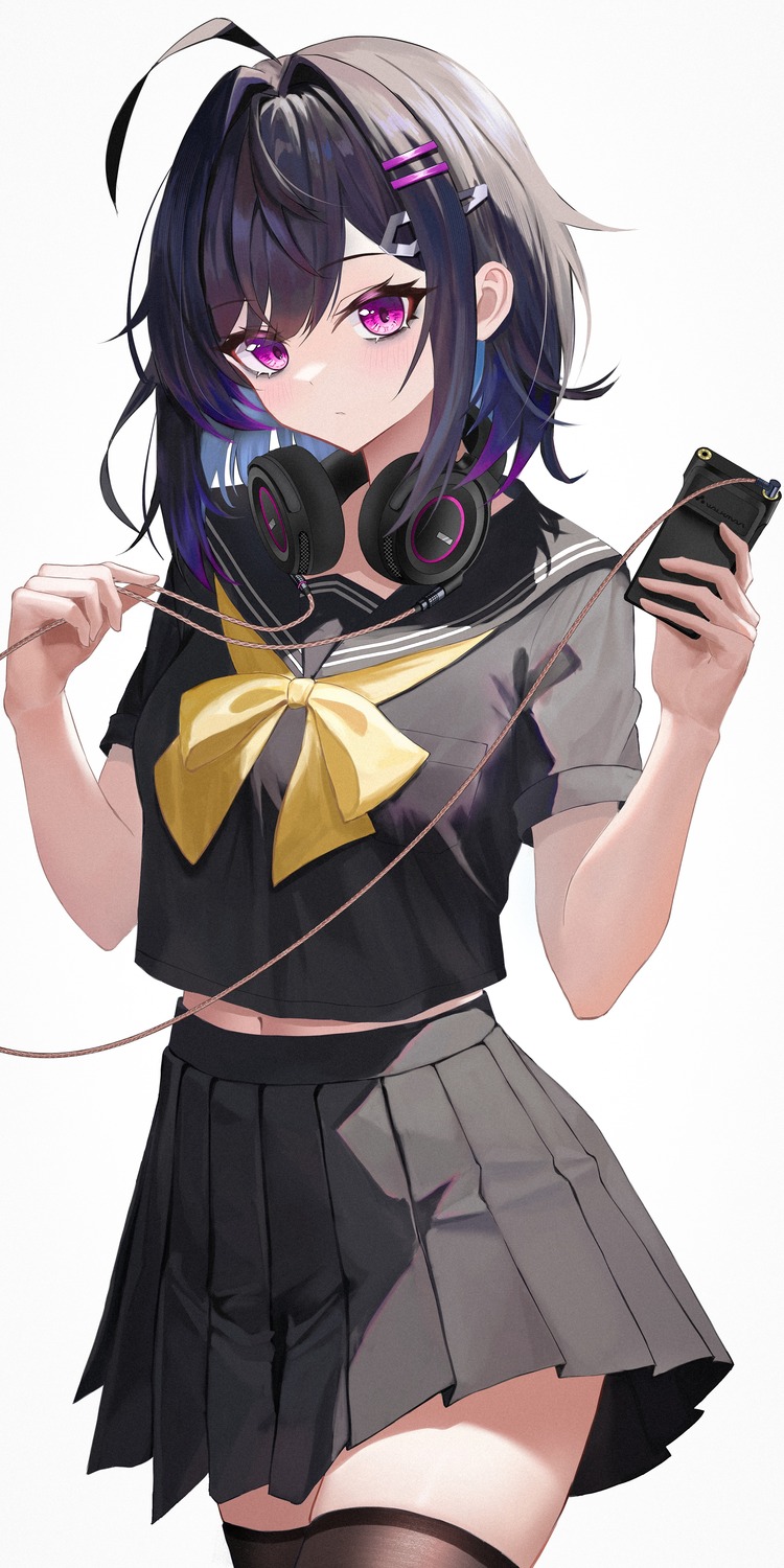 astelia headphones seifuku thighhighs