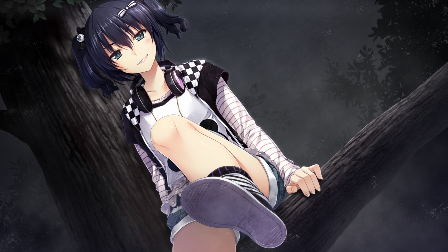 akabeisoft2 alpha boku_no_hitori_sensou game_cg headphones maewaki_shinobu