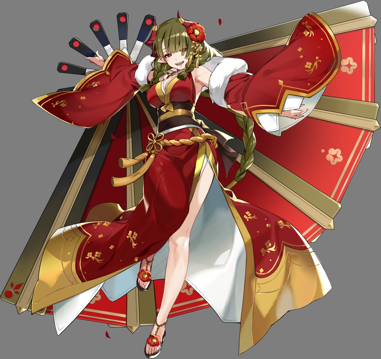 asian_clothes cleavage horns lairei_(lord_of_heroes) lord_of_heroes pointy_ears tagme transparent_png