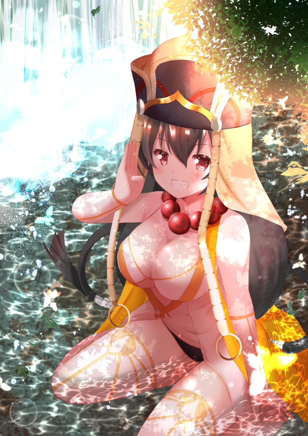 bikini cleavage fate/grand_order shibakame swimsuits thighhighs wet xuanzang_(fate/grand_order)