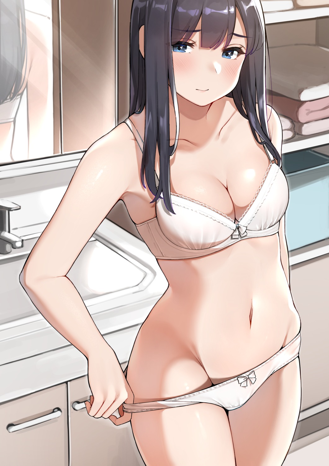 bra cleavage pantsu panty_pull sakura_no_tomoru_hi_e undressing