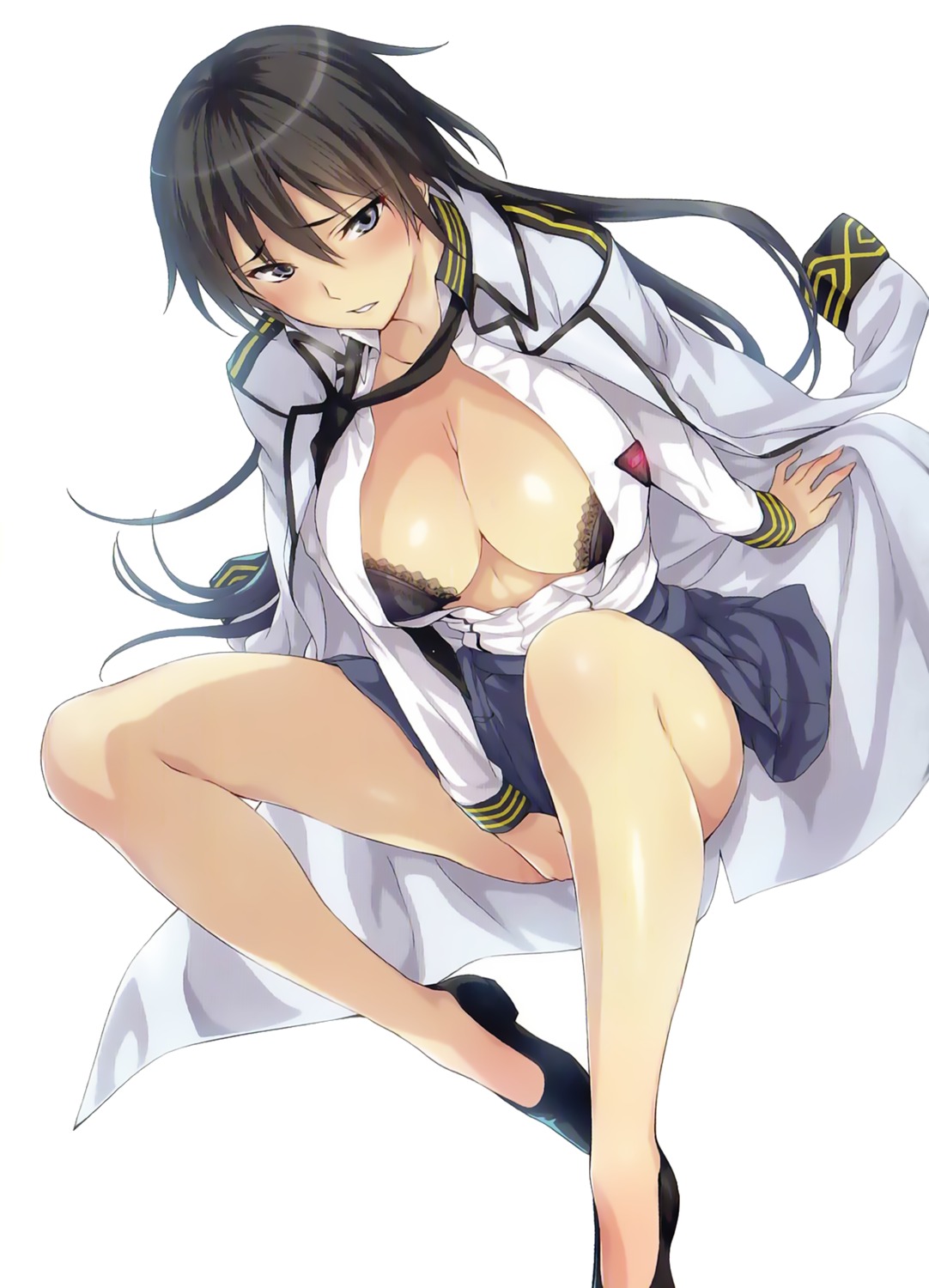 bra cleavage hida_reiri hisasi masou_gakuen_hxh open_shirt overfiltered seifuku