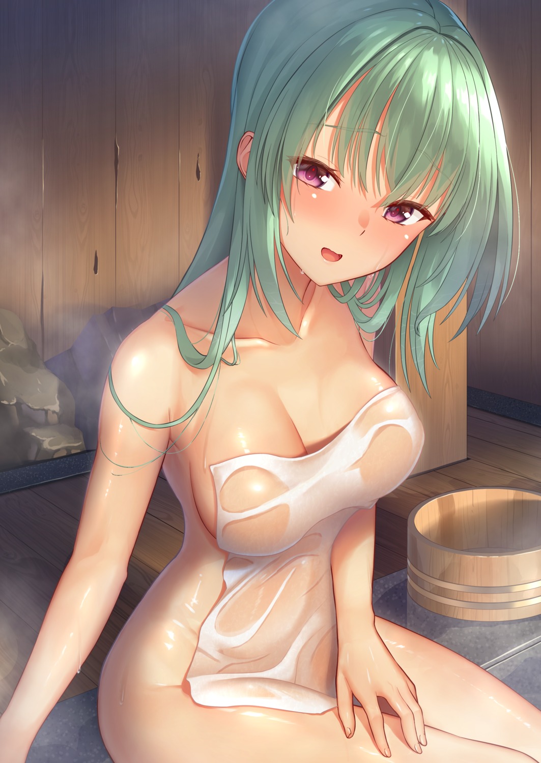 fumimaru naked onsen see_through takadate_orie tenshi_souzou_re-boot! towel wet