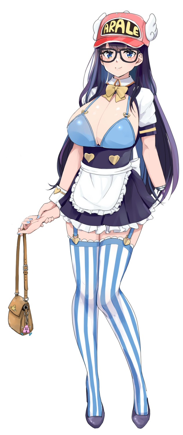 bra dr._slump kntrs_(knyrs) maid megane norimaki_arale stockings thighhighs