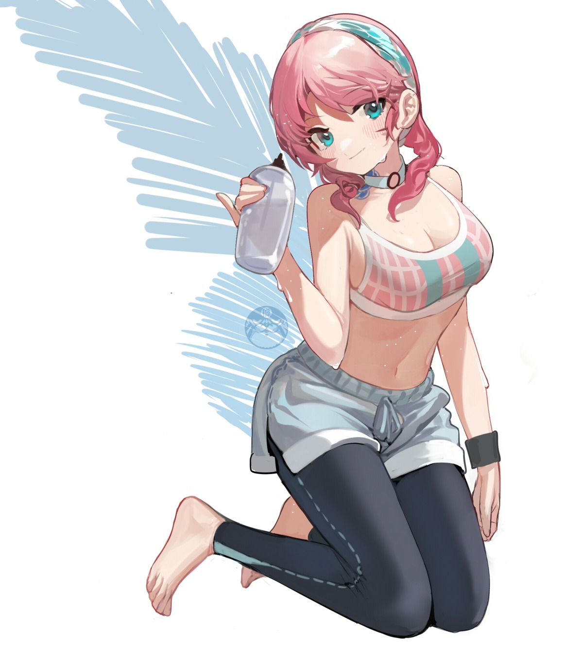 arknights blue_poison_(arknights) bra cleavage prossss