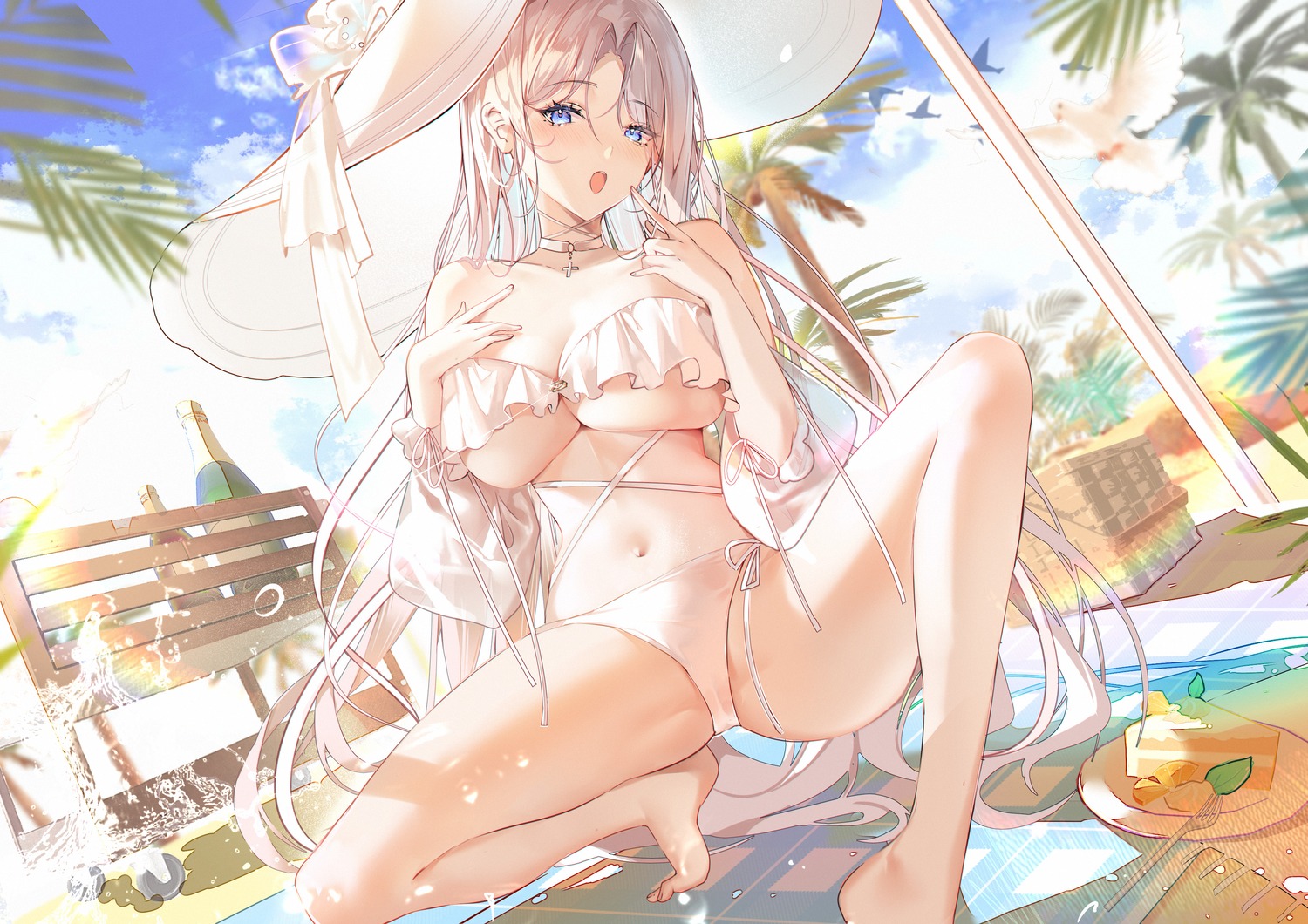 azur_lane bikini see_through swimsuits thong xiongshouji yorktown_(azur_lane)