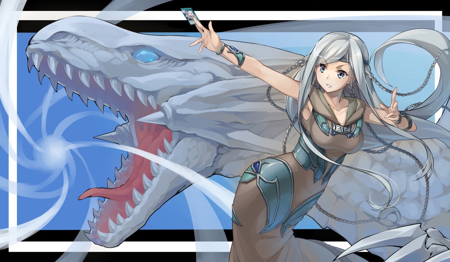 blue_eyes_white_dragon dress frostcyco maiden_with_eyes_of_blue monster yugioh