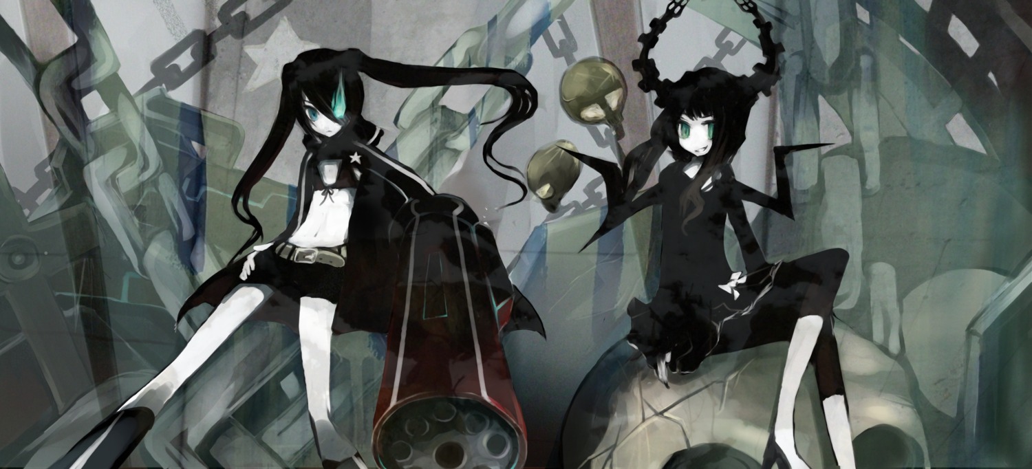 black_rock_shooter black_rock_shooter_(character) dead_master gun tansuke vocaloid