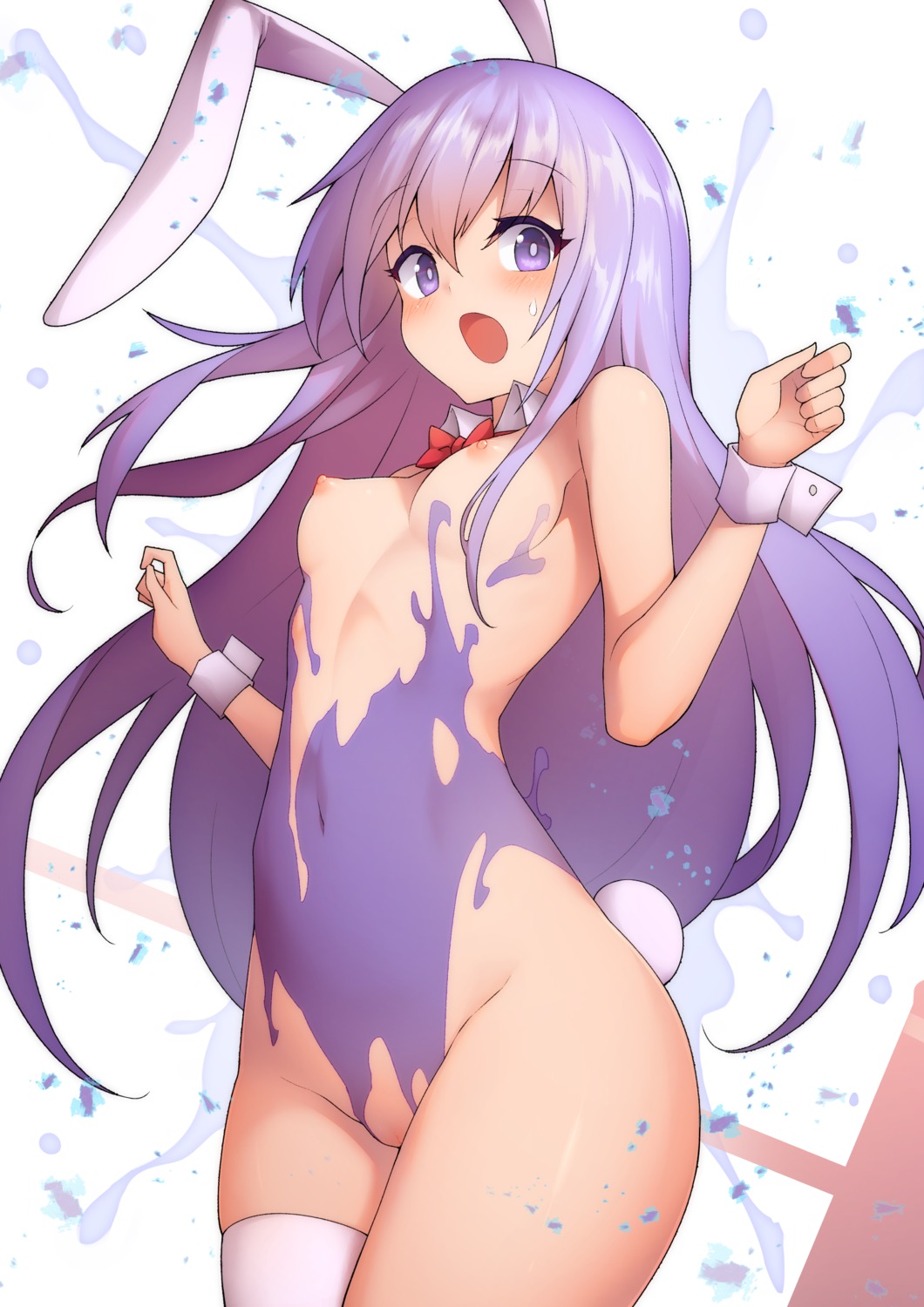 animal_ears breasts bunny_ears bunny_girl nipples no_bra nopan pussy rabi-ribi tail thighhighs torn_clothes uncensored waero