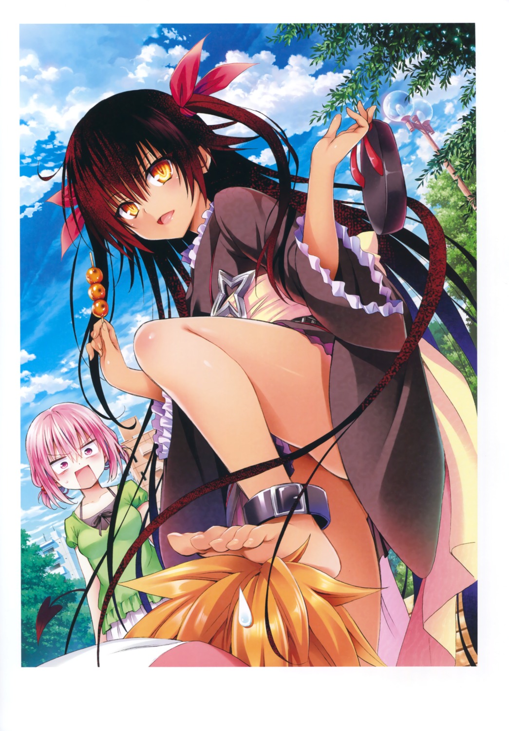 feet momo_velia_deviluke nemesis tail to_love_ru to_love_ru_darkness yabuki_kentarou yukata yuuki_rito