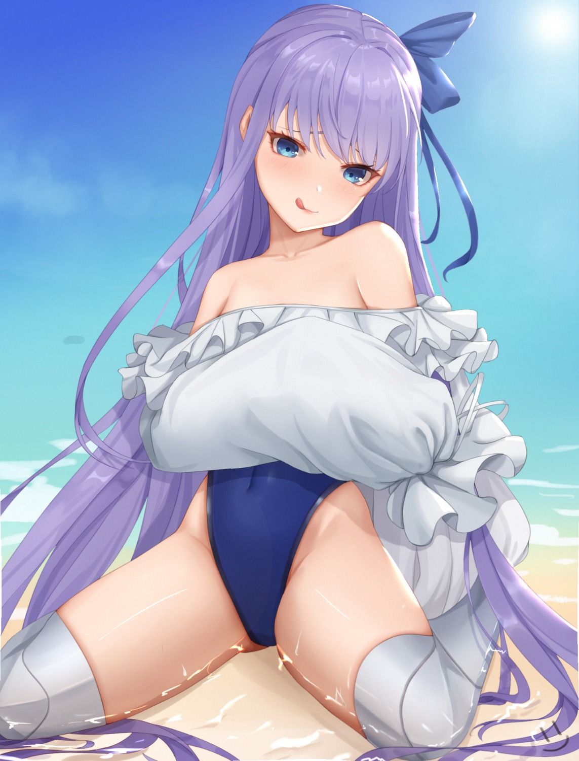 fate/grand_order meltryllis swimsuits thighhighs wei_xiao wet