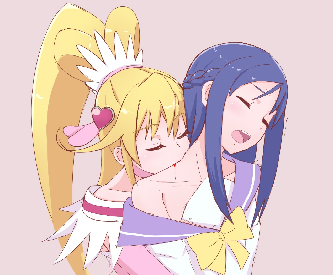 aida_mana blood dokidoki!_precure hishikawa_rikka pretty_cure seifuku unpale yuri