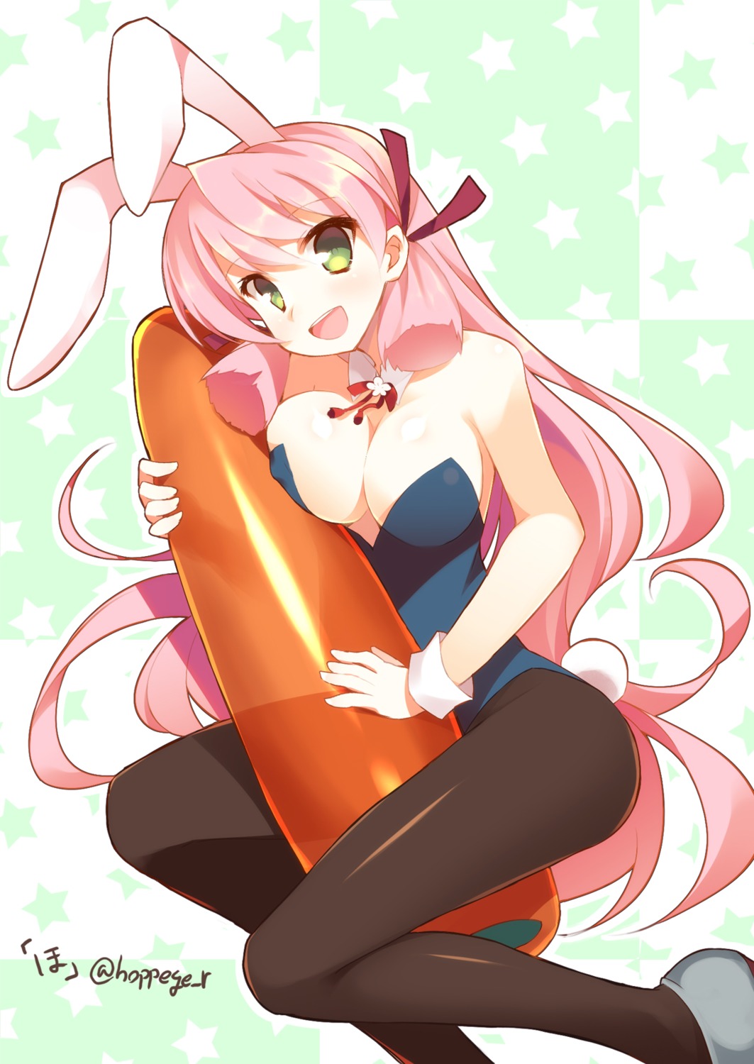 akashi_(kancolle) animal_ears bunny_ears bunny_girl cleavage erect_nipples hoppege kantai_collection pantyhose