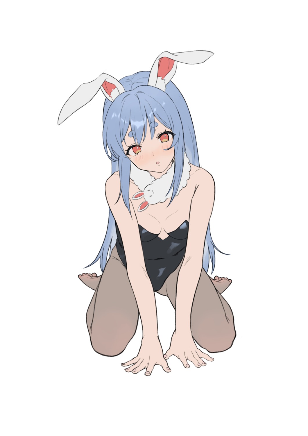 animal_ears bunny_ears bunny_girl hololive no_bra pantyhose ruien usada_pekora